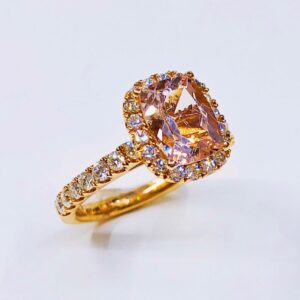 Rose gold diamond and morganite