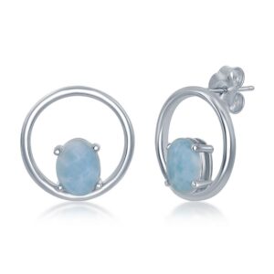 silver larimar earrings