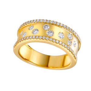 yellow gold diamond speckled ring