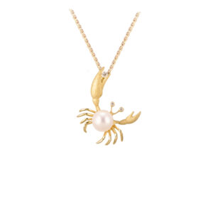 Gold Crab Pearl Pendent