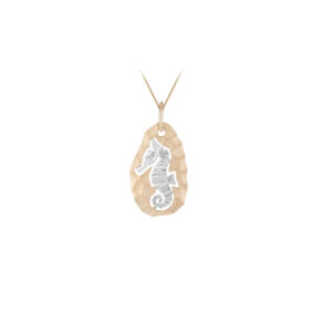 White and Yellow Gold Seahorse Pendent