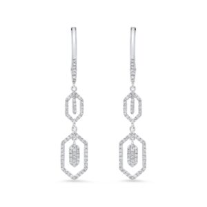 white gold diamond drop earrings