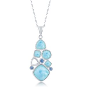 silver larimar necklace