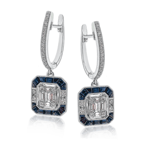 Bagguette Sapphire Earrings