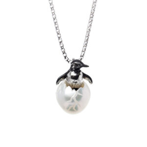 penguin in pearl pendant