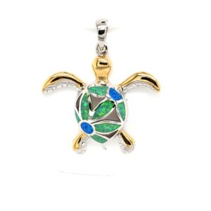 Green and Blue Turtle Charm