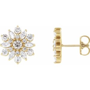 diamond flower earrings