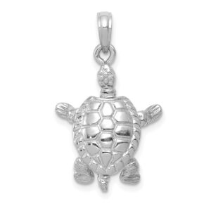 white gold turtle pendant