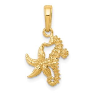 starfish and seahorse pendant