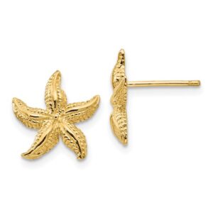 gold starfish stud earrings