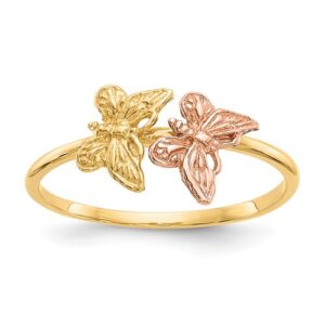 two toned butterfly ring