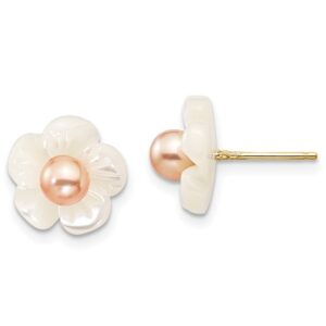 mother of pearl flower earrings