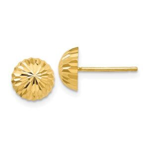 diamond cut gold post earrings